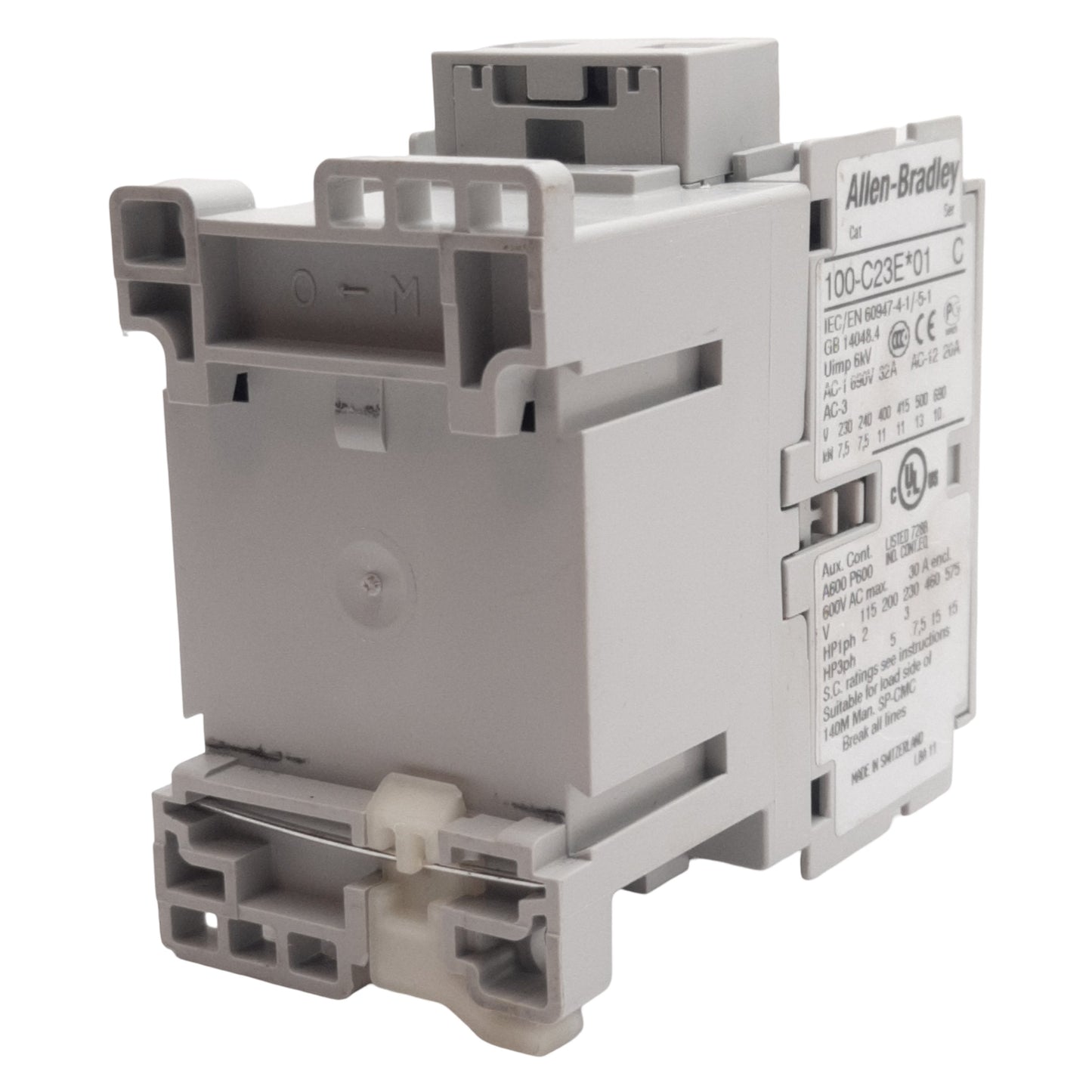 Used Allen Bradley 100-C23EJ01 Contactor, 3-Pole + 1N.C., 23A 600VAC, 24VDC Coil