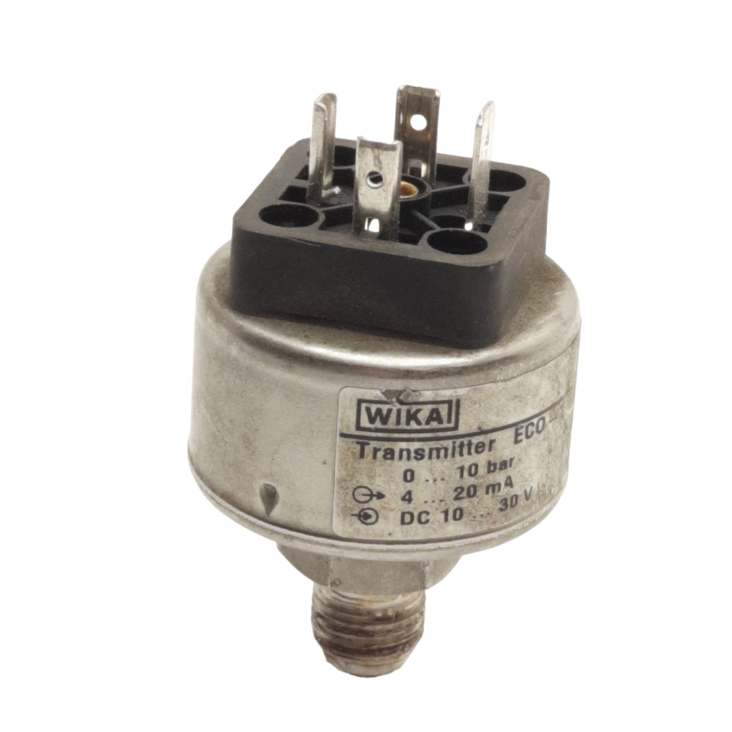 Used Wika ECO-1 Pressure Transmitter 0-10bar Range, 4-20mA Output, 10-30VDC, 1/4"NPT