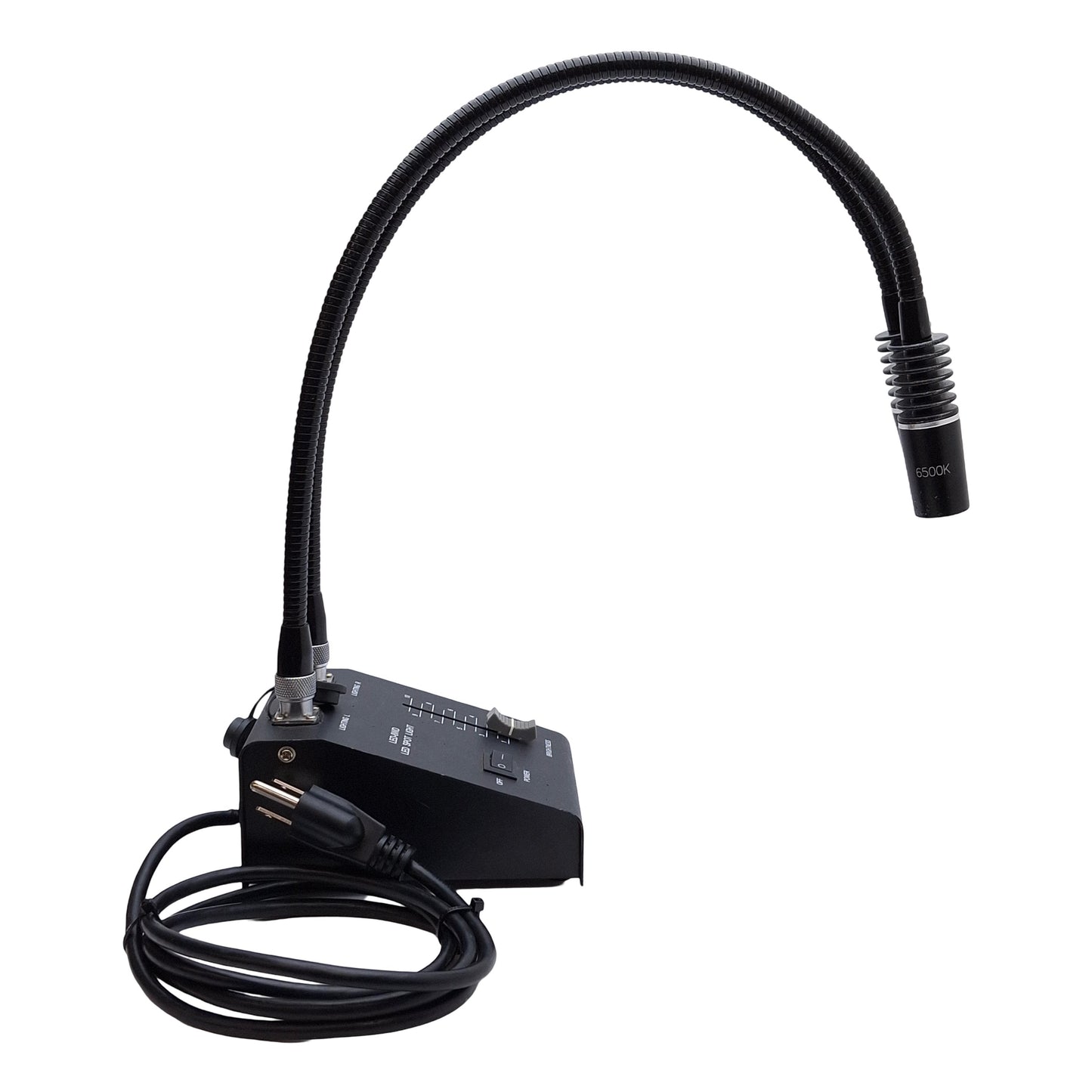 Used AmScope 3WX2pcs Dual-Gooseneck Adjustable Light Source, 6500K White, 100-240VAC