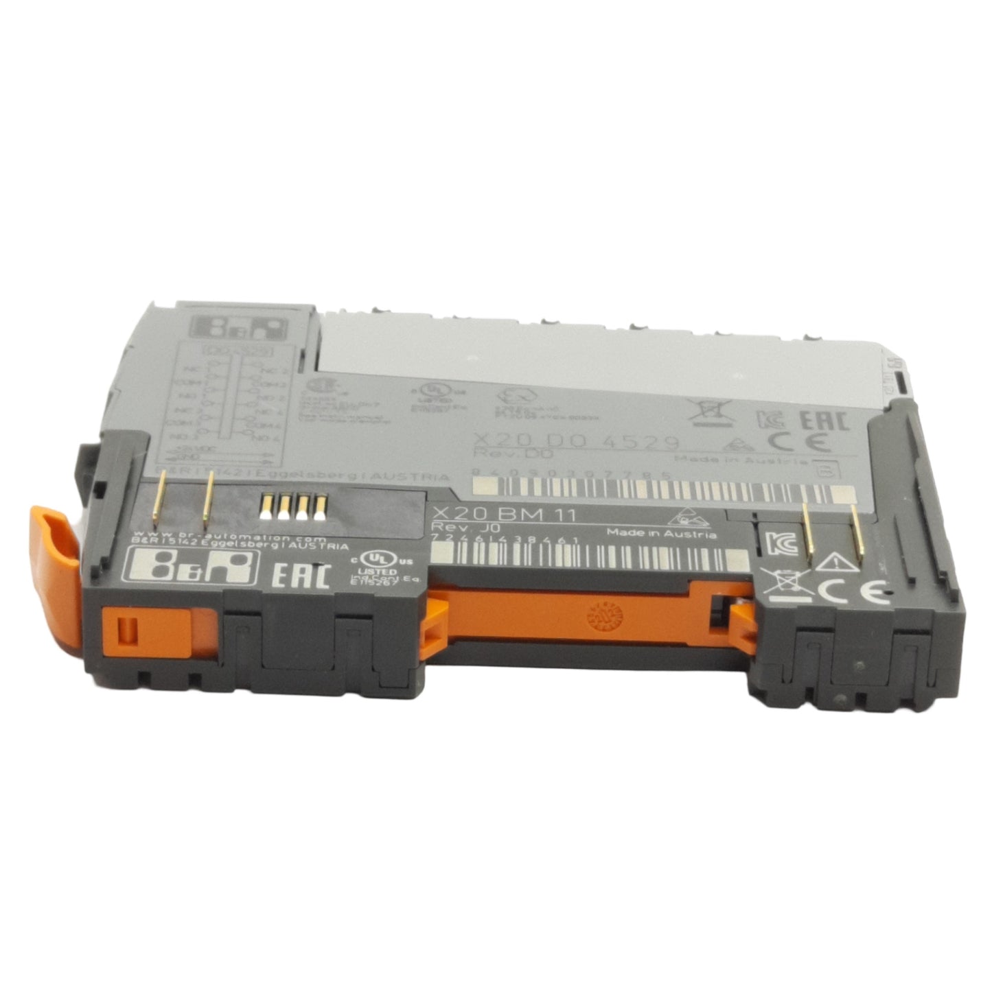 Used B&R X20D04529 Digital Output Module 4-CO, 4A 30VDC / 2A 115VAC Contact Rating