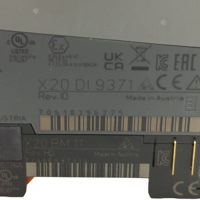 Used B&R X20DI9371 Digital I/O Module, 12 Digital Inputs, 24VDC Sink 1-Wire