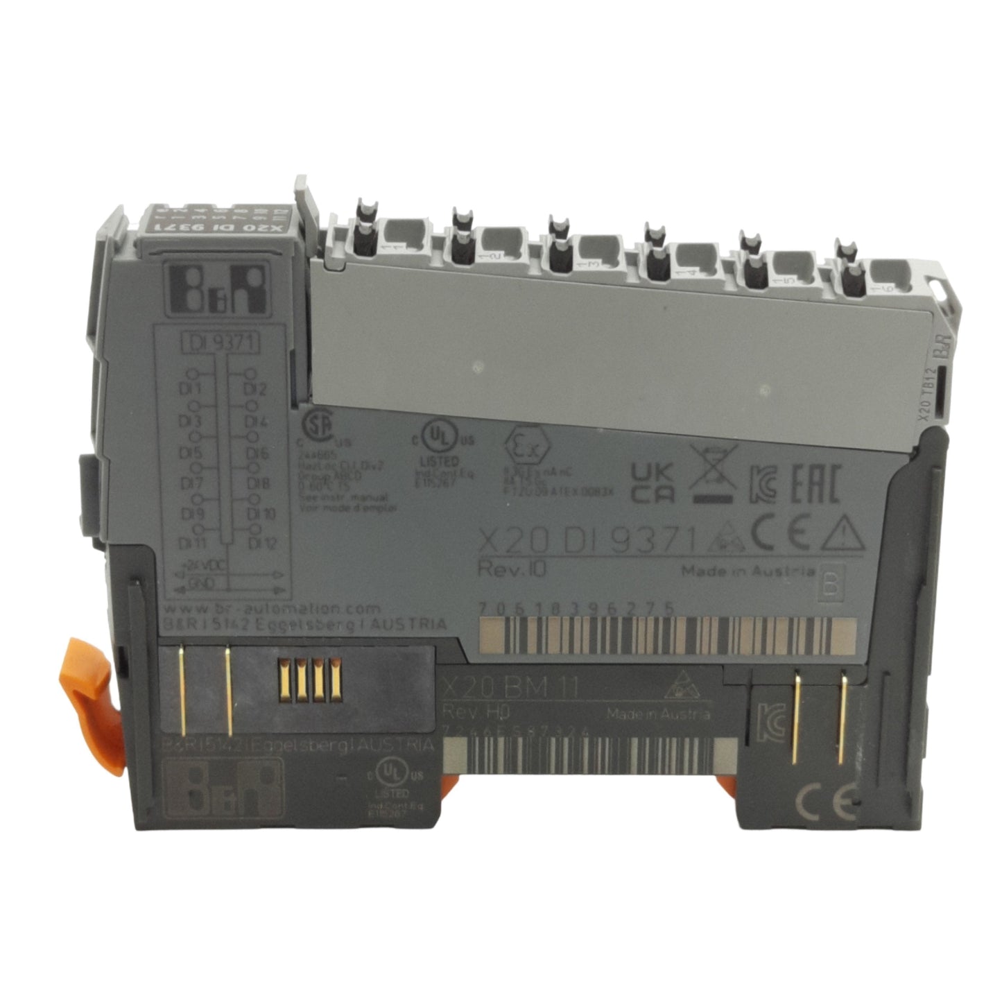 Used B&R X20DI9371 Digital I/O Module, 12 Digital Inputs, 24VDC Sink 1-Wire