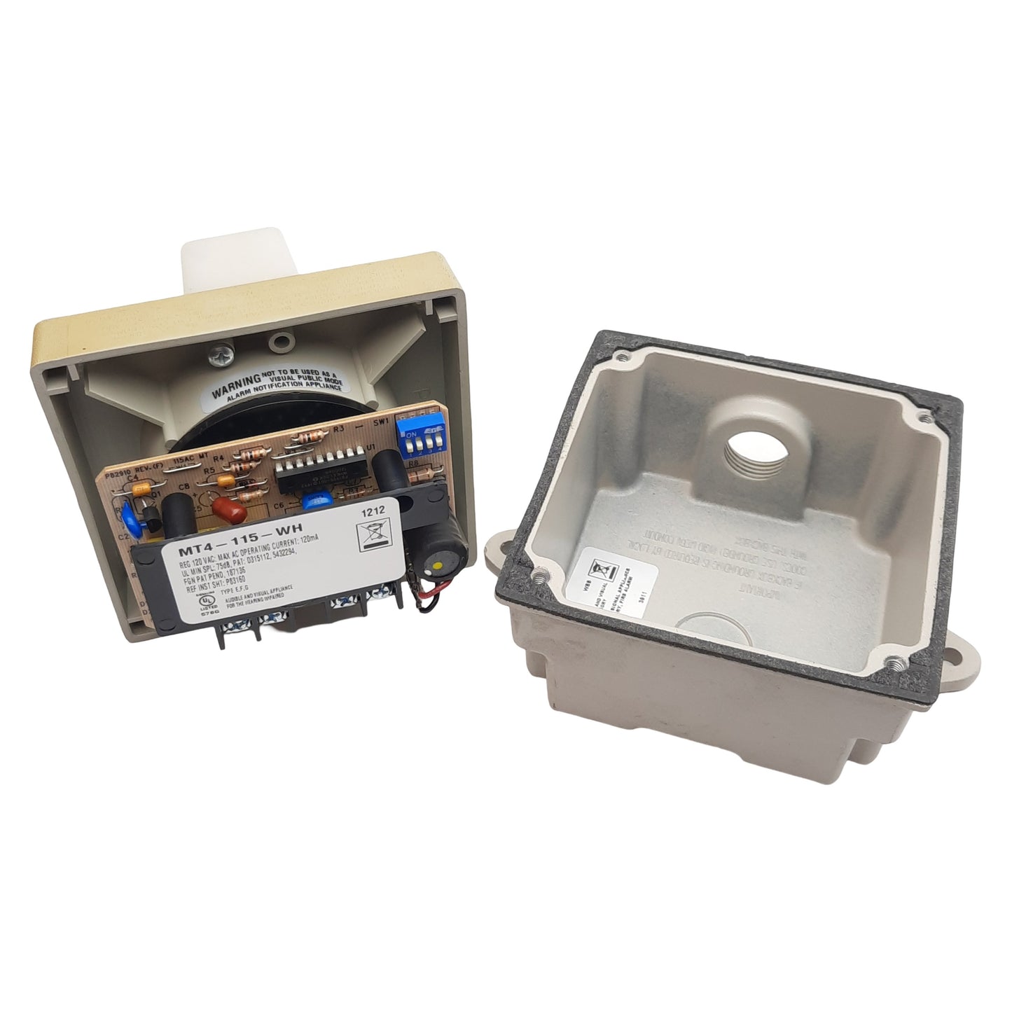 Used Wheelock MT4-115-WH Multi-Tone Electronic Horn Strobe, Clear, 120VAC 120mA