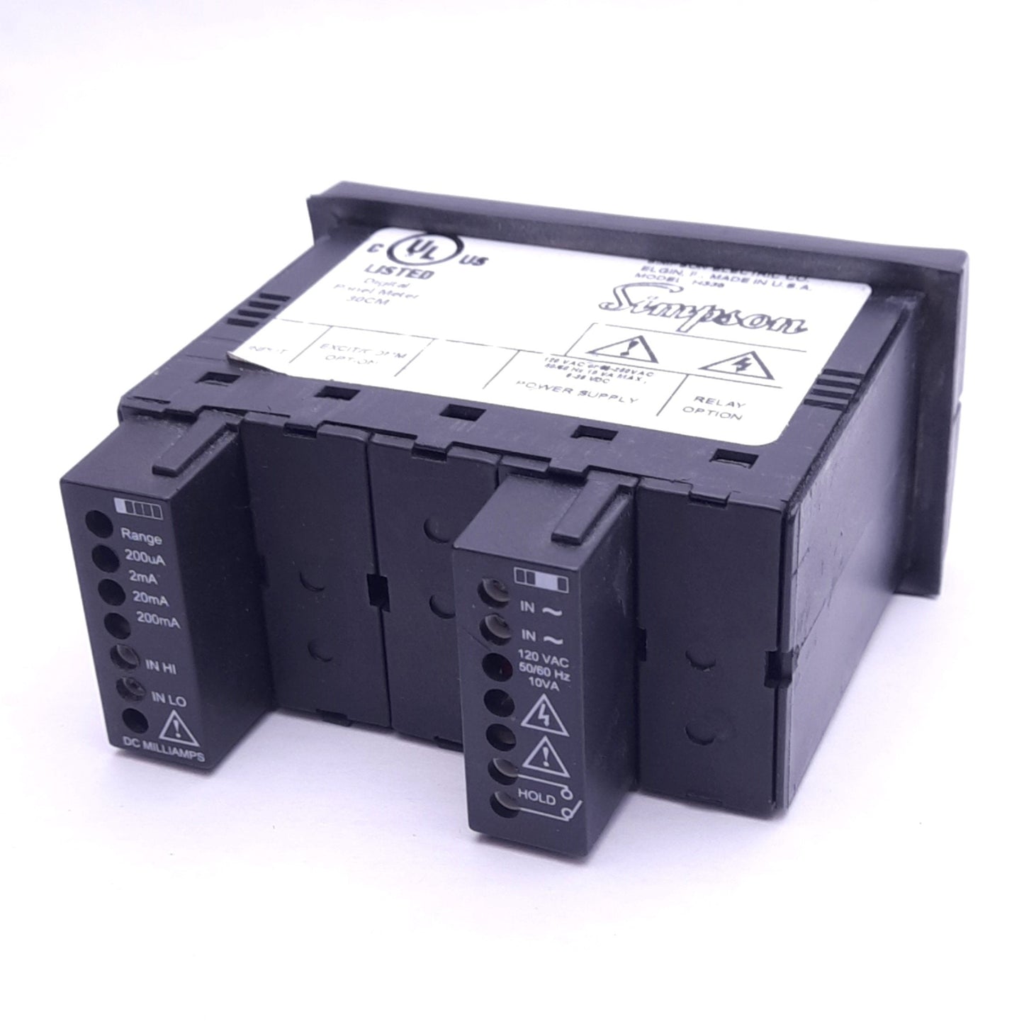 Used Simpson H335-1-24-0-0-0 Digital Panel Meter, 120VAC/9-36VDC, 1/8 DIN Panel