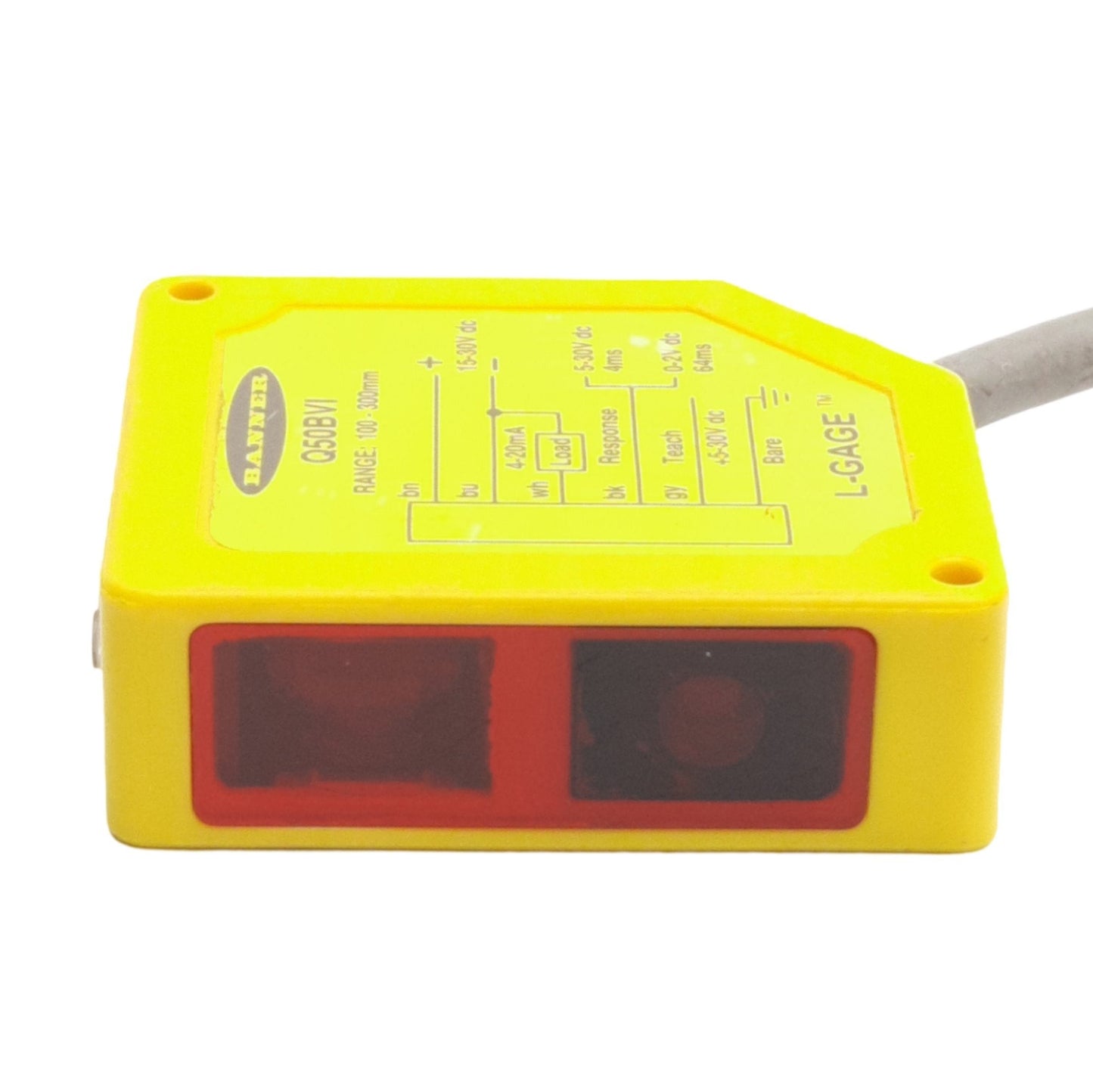New Banner Q50BVI L-GAGE LED Measurement Sensor, 100-300mm Range, 15-30VDC, 4-20mA