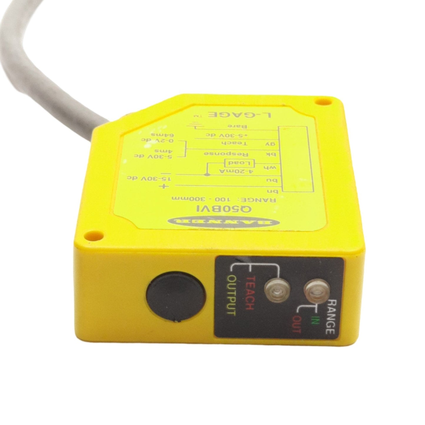 New Banner Q50BVI L-GAGE LED Measurement Sensor, 100-300mm Range, 15-30VDC, 4-20mA