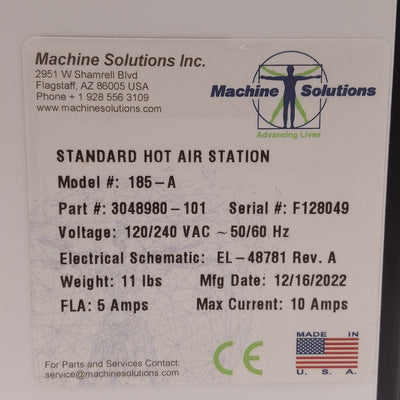 Used Beahm 185-A Standard Hot Air System, 200-750°F, 5-50SCFH, 100-120PSI, 120/240VAC
