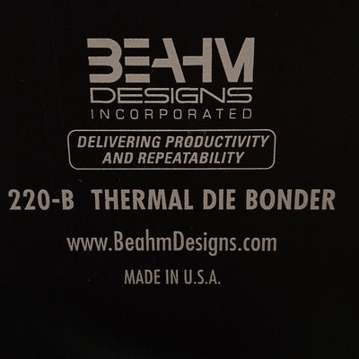 Used Beahm 220-B Thermal Die Bonder, 200-500°F, 0-100PSI, 1-9999sec Timer, 120VAC