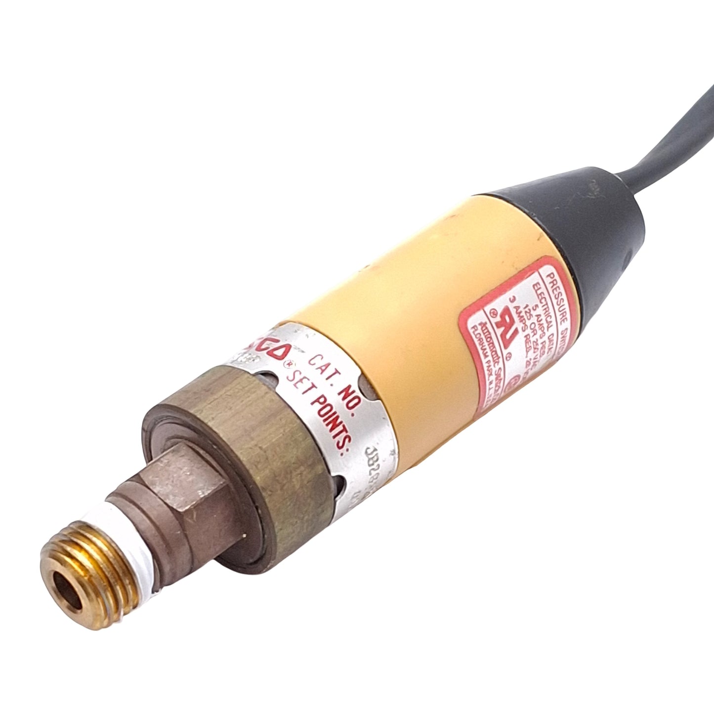 Used ASCO JB28A214A Pressure Switch, 125/250VAC, 40-45PSI, 1/4in NPT, 18in Lead