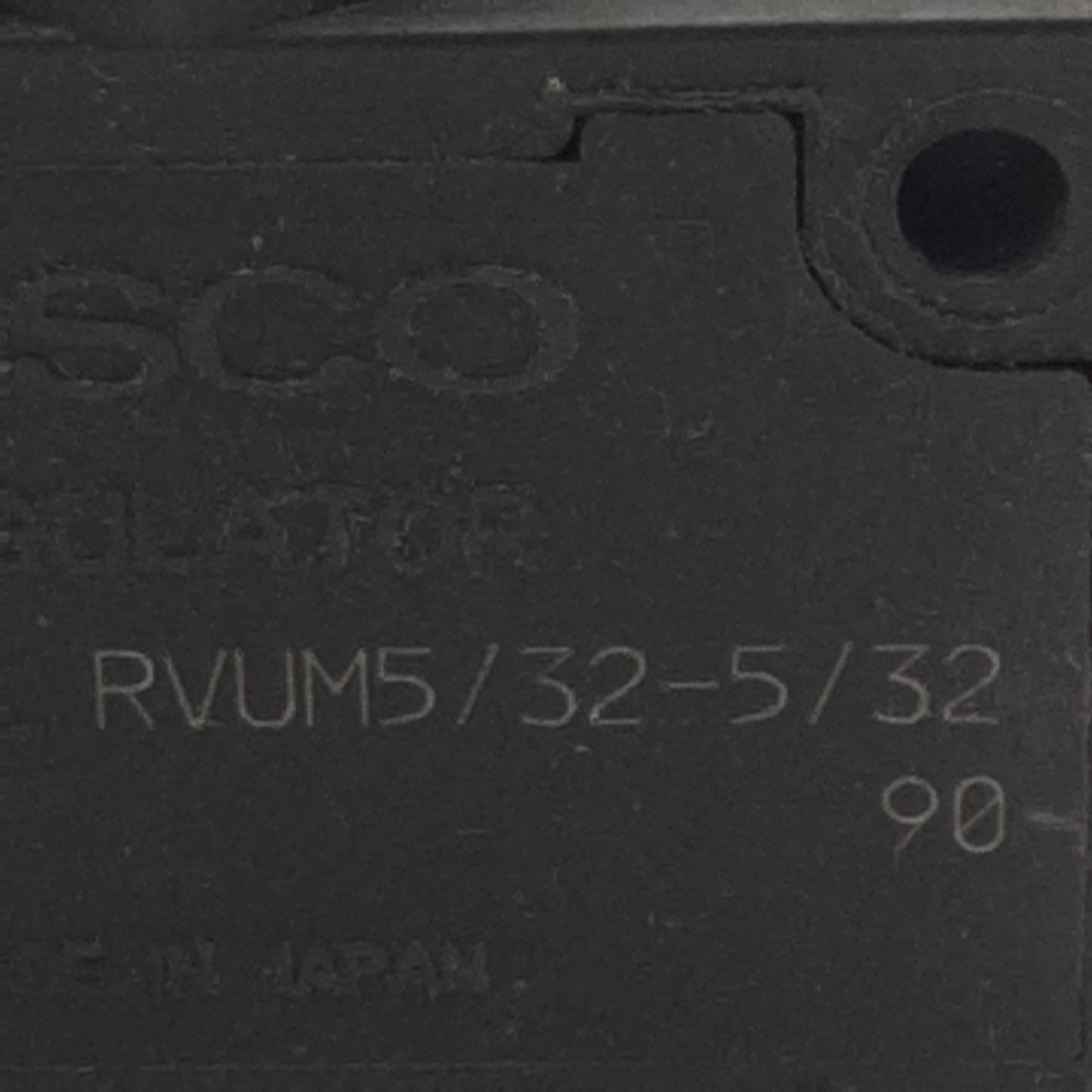 Used Pisco RVUM5/32-5/32 Pressure Control Valve Gauge Union, 0-130psi, ø5/32 Tube, M5