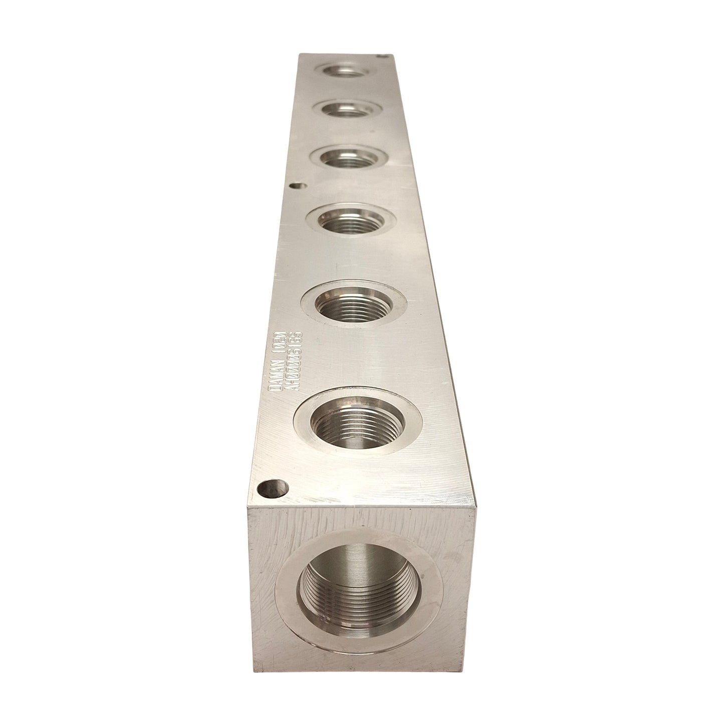 Used Daman AH0000616S Header Block, 6-Station, 3000PSI, 1-1/4in & 1in SAE Ports