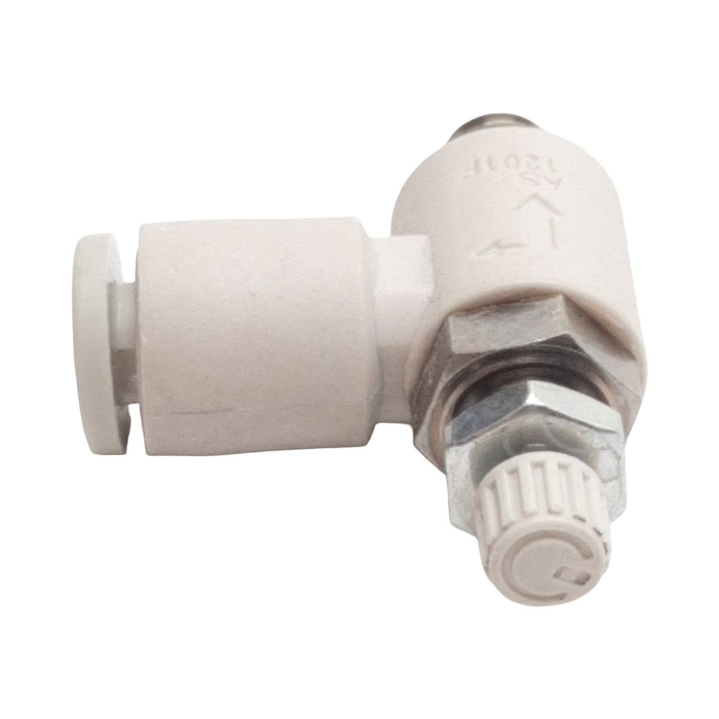 Used Lot of 5 SMC AS1201F-M5-04 Pneumatic Elbow Fitting, ø4mm Tube, M5 Male, 1MPa