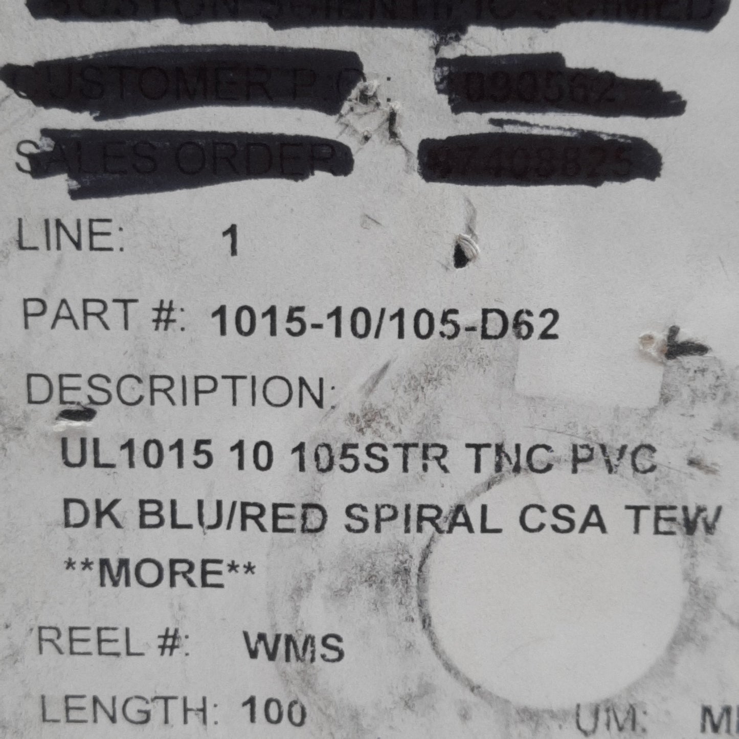 New Copperfield 1015-10/105-D62 Hookup Wire, 10 Gauge, 600V, 100ft, TNC