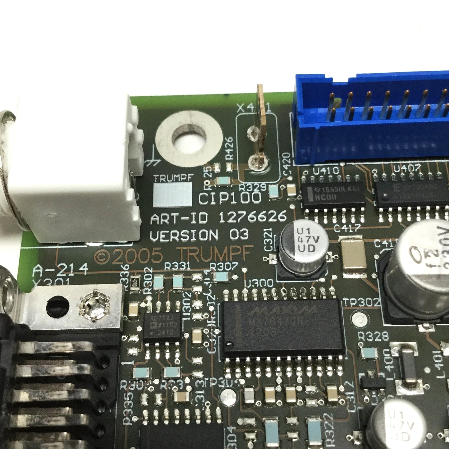 Used TRUMPF 1276629 CIP100 Controller Interface Power Board w/TPM269 12k RAM Module