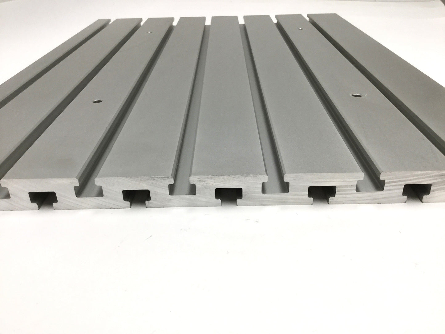 Used Isel PT50 Aluminum Extrusion Double-Sided T-Slot Fixture Plate 375mm W x 500mm L