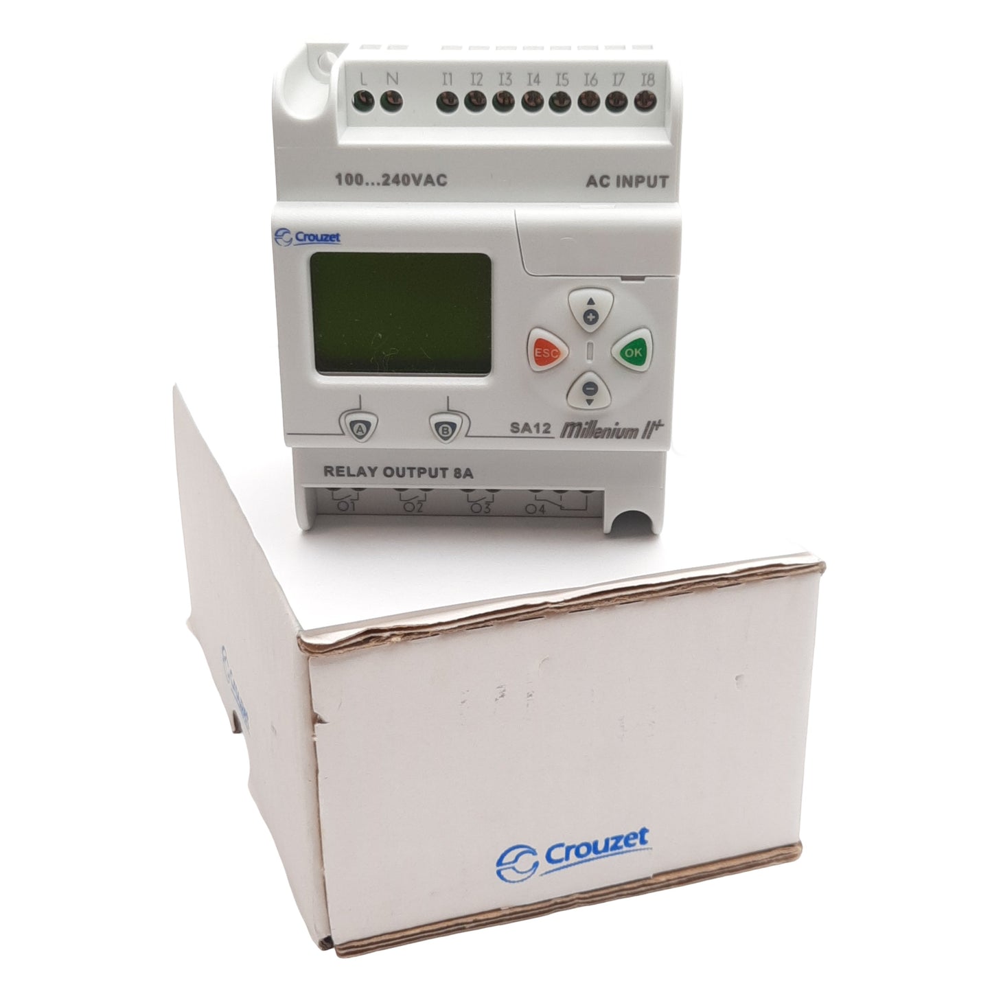 New Crouzet 88950043 SA12 Millenium II+ Timer Relay, PNP 100-240VAC In 8A 250VAC Out