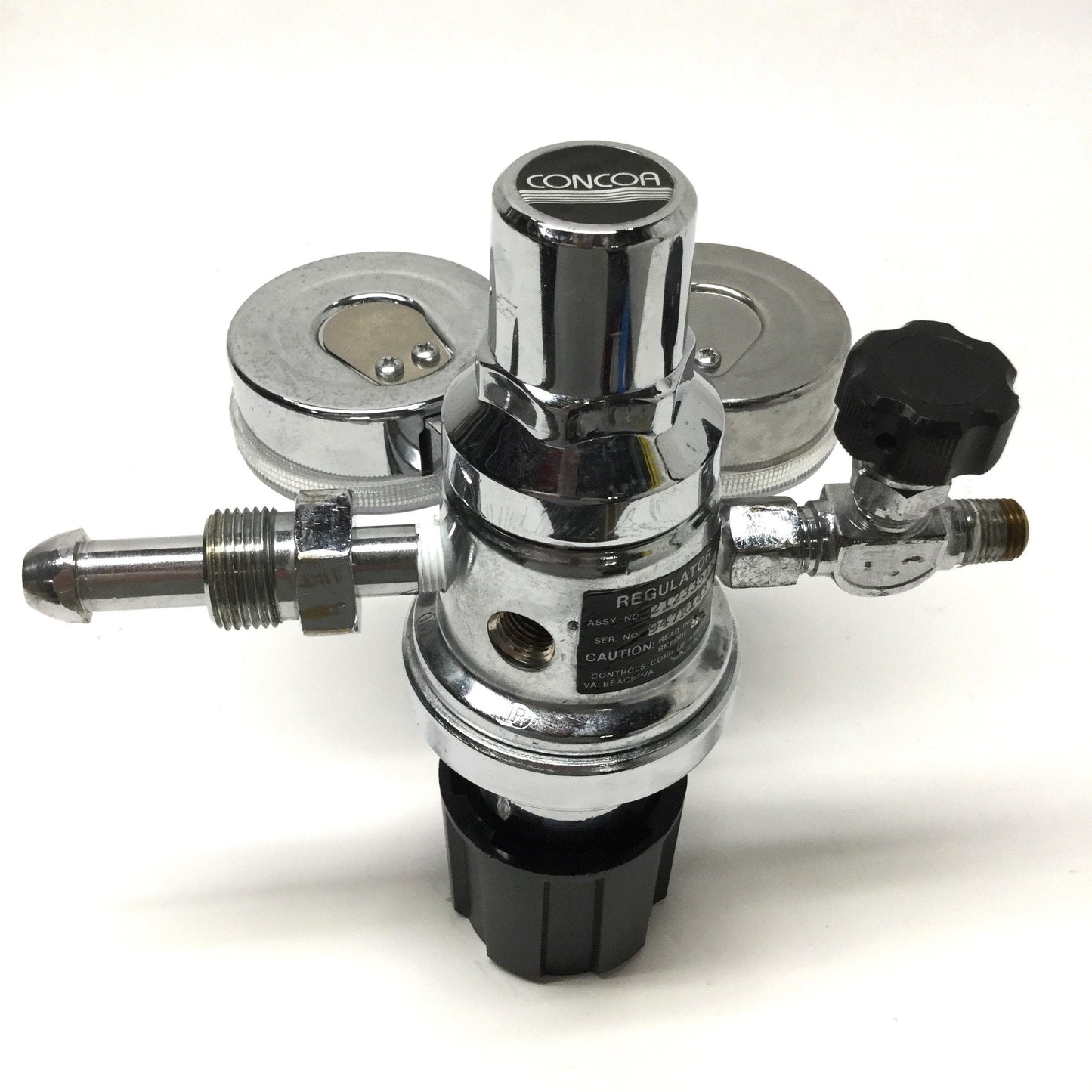 Used Concoa 21233511L Dual Stage Gas Regulator CGA 580 Inlet, 1/4" NPT Out, 0-120psi