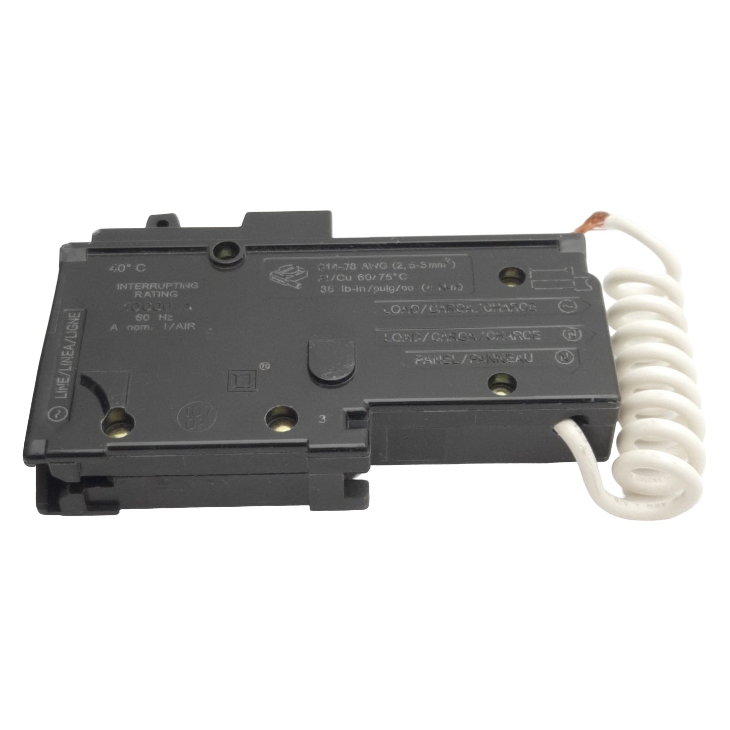 New Square-D HOM115CAFI Mini Circuit Breaker, 1-Pole, 15A, 120VAC, Plug-On