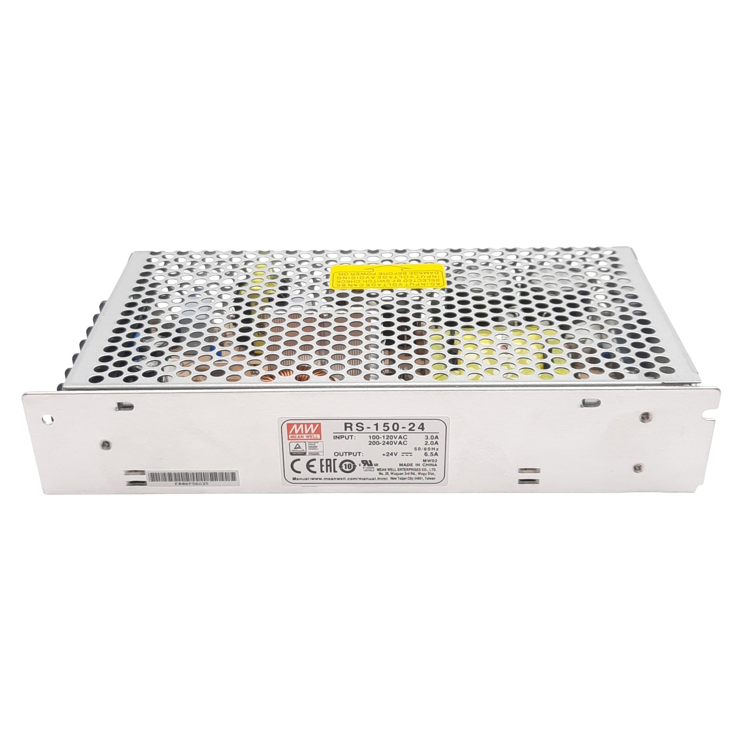 New Mean Well RS-150-24 Switching Power Supply, 120/240VAC In, 6.5A 24VDC 150W Out