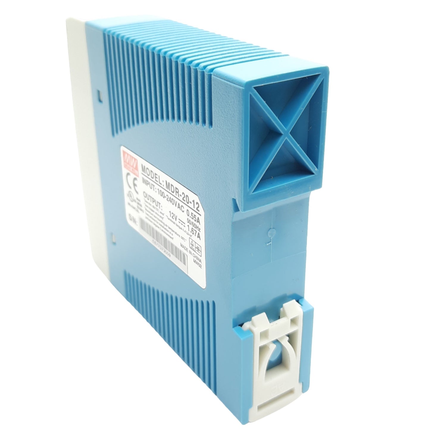 New Mean Well MDR-20-12 Power Supply 100-240VAC to DC 12V 20W Single Output DIN-Rail