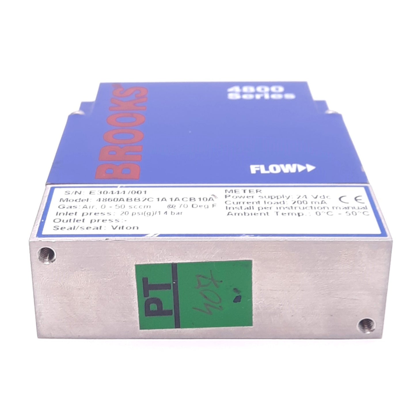 Used Brooks 4860ABB2C1A1ACB10A 4800 Series Mass Flow Meter, 10bar Max, 1/4"NPTF 24VDC