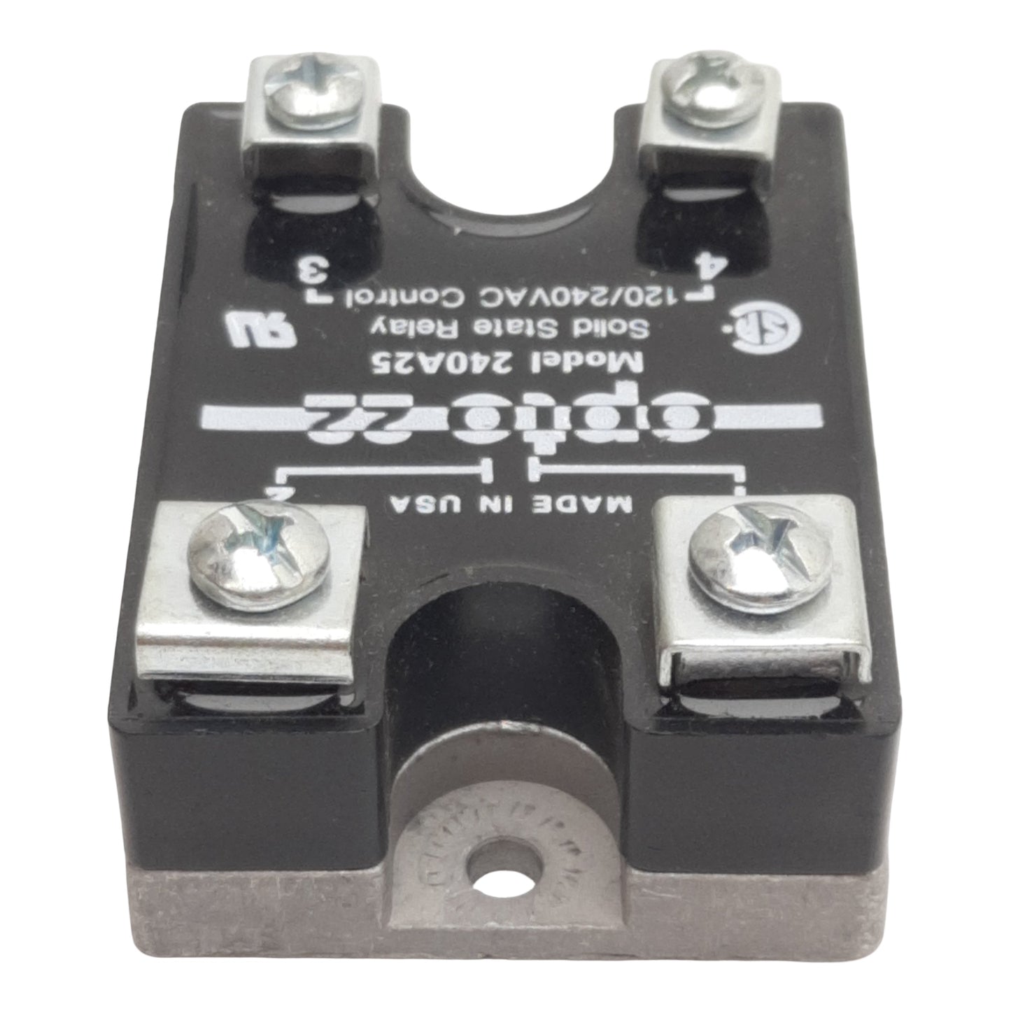Used Opto 22 240A25 AC Control Solid-State Relay, 120/240VAC In, 25A 240VAC Out