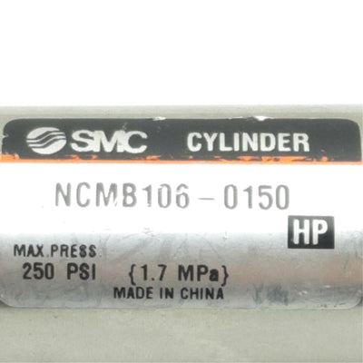 Used SMC NCMB106-0150 Pneumatic Cylinder, ø1-1/16in Bore, 1-1/2in Stroke, 1/8in NPT