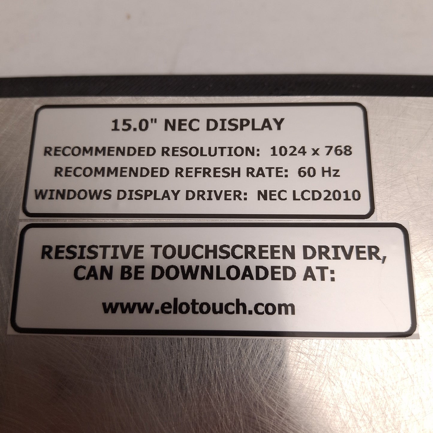 Used NEC LCD2010 Multisync Touchscreen Display, 15in 1024x768, 150cd/m², 24VDC