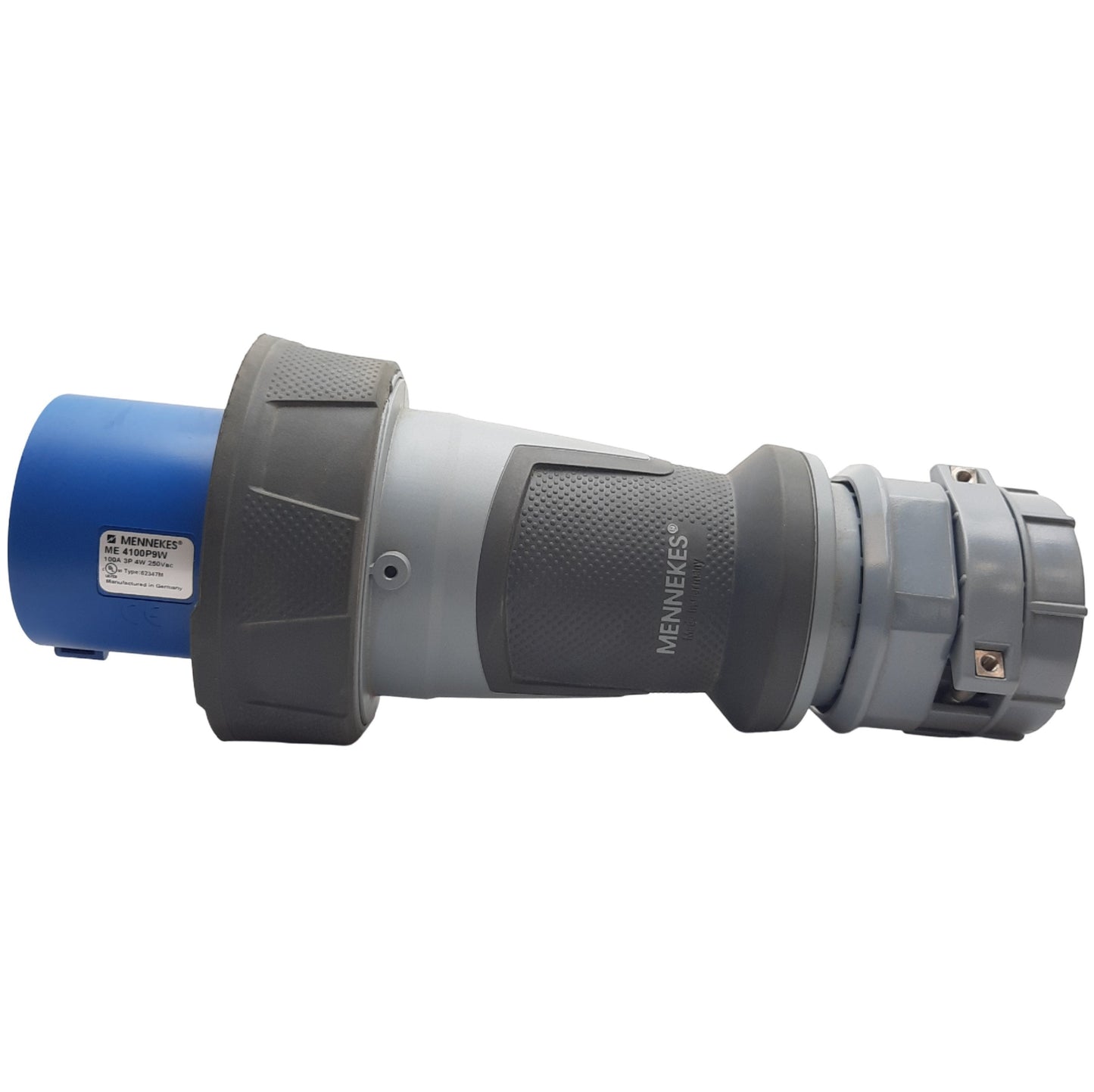 New Mennekes ME 4100P9W Pin and Sleeve Plug, 100 Amp, 250VAC, 3 Pole, 4 Wire