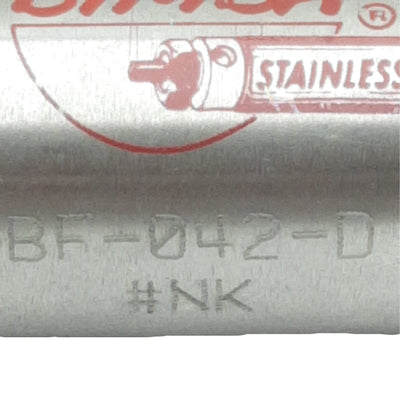 Used Bimba BF-042-D Pneumatic Cylinder, ø3/4in Bore, 2in Stroke, 1/8in NPT, 250psi