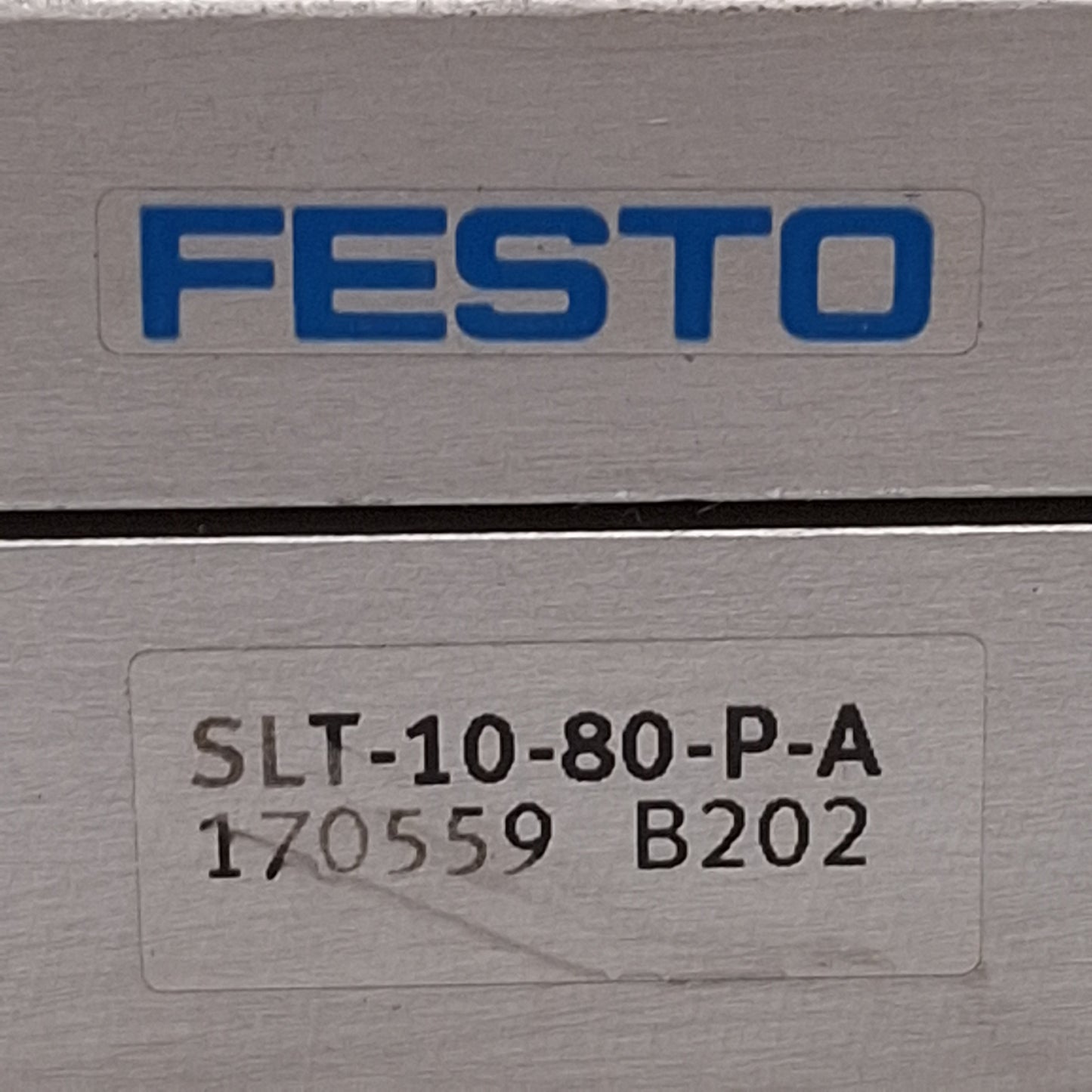 Used Festo SLT-10-80-P-A Pneumatic Slide, ø10mm Bore, 80mm Stroke, 1-10bar, M5 Ports