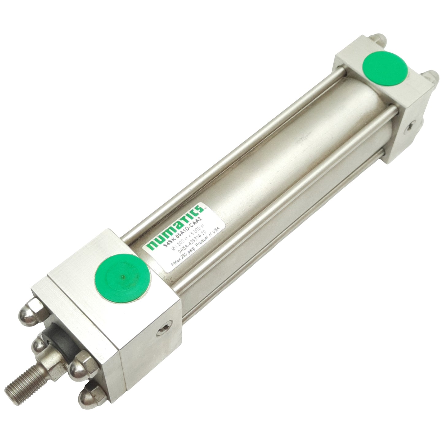 Used Numatics S4SK-05A1D-CAA2 Pneumatic Cylinder, ø1.5in Bore, 5in Stroke, 3/8in NPT