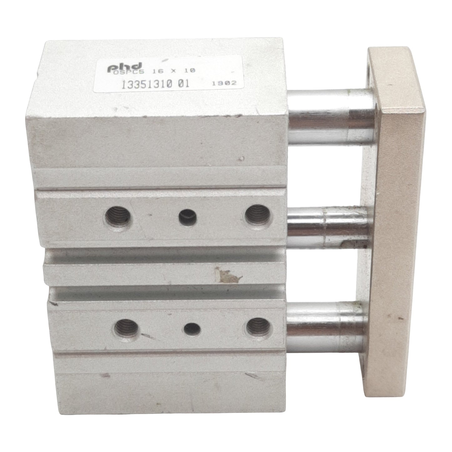 Used PHD OSPC5-16x10 Compact Guide Cylinder, ø16mm Bore, 10mm Stroke, 145psi, M5