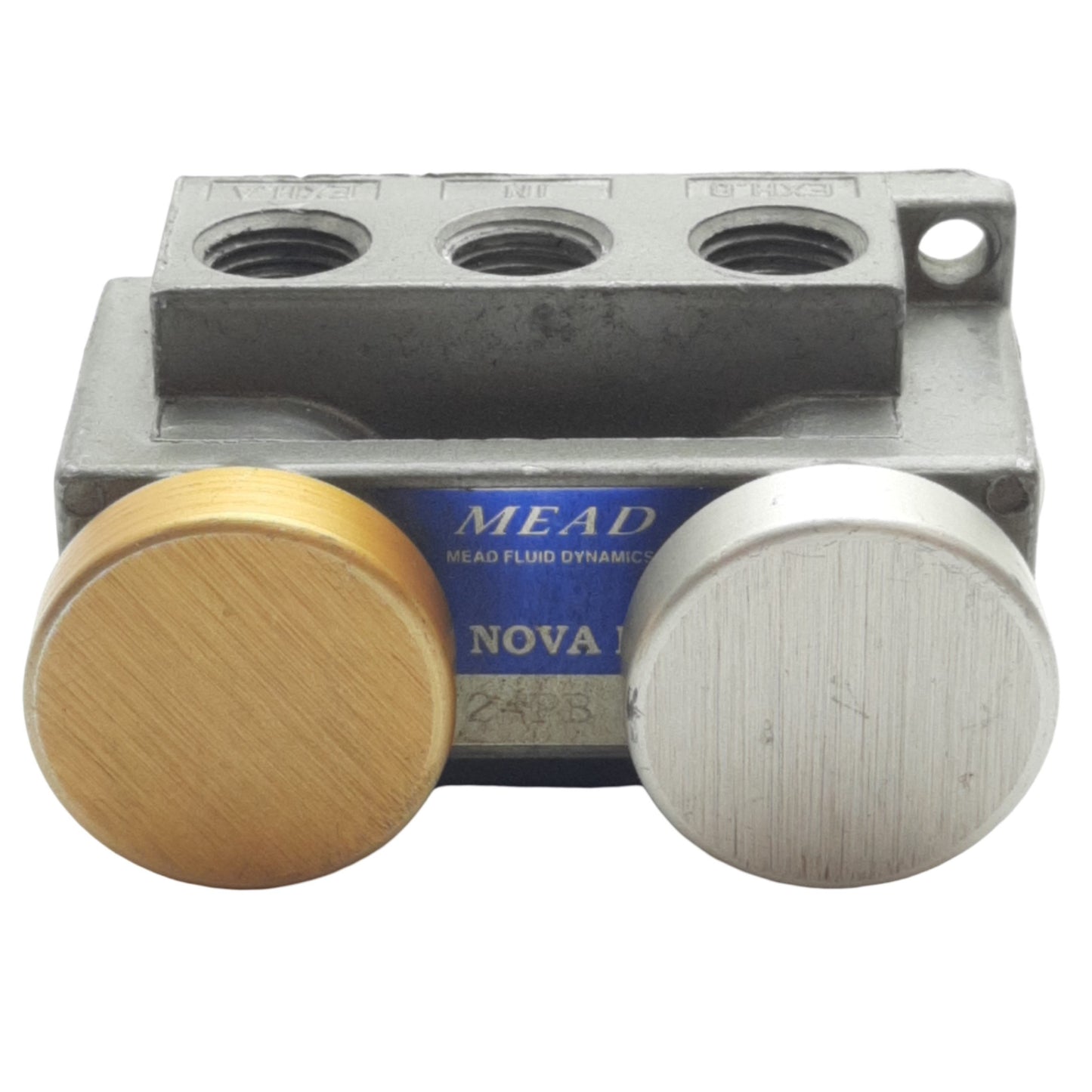 Used Mead N2-PB Nova 1 Double Push Button Control Valve, 1/4" NPTF Port, 40 PSI Min