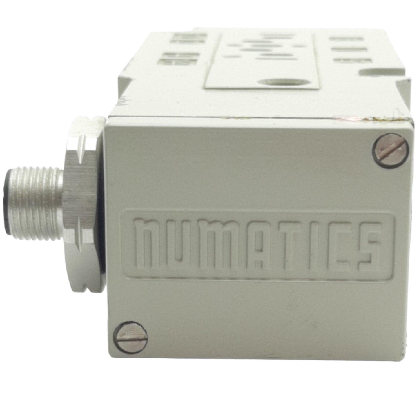 Used Asco Numatics 8502AA3A2M56Y20 Valve Base, 1/4 NPTF Port, 18mm Valve, 4 pin M12