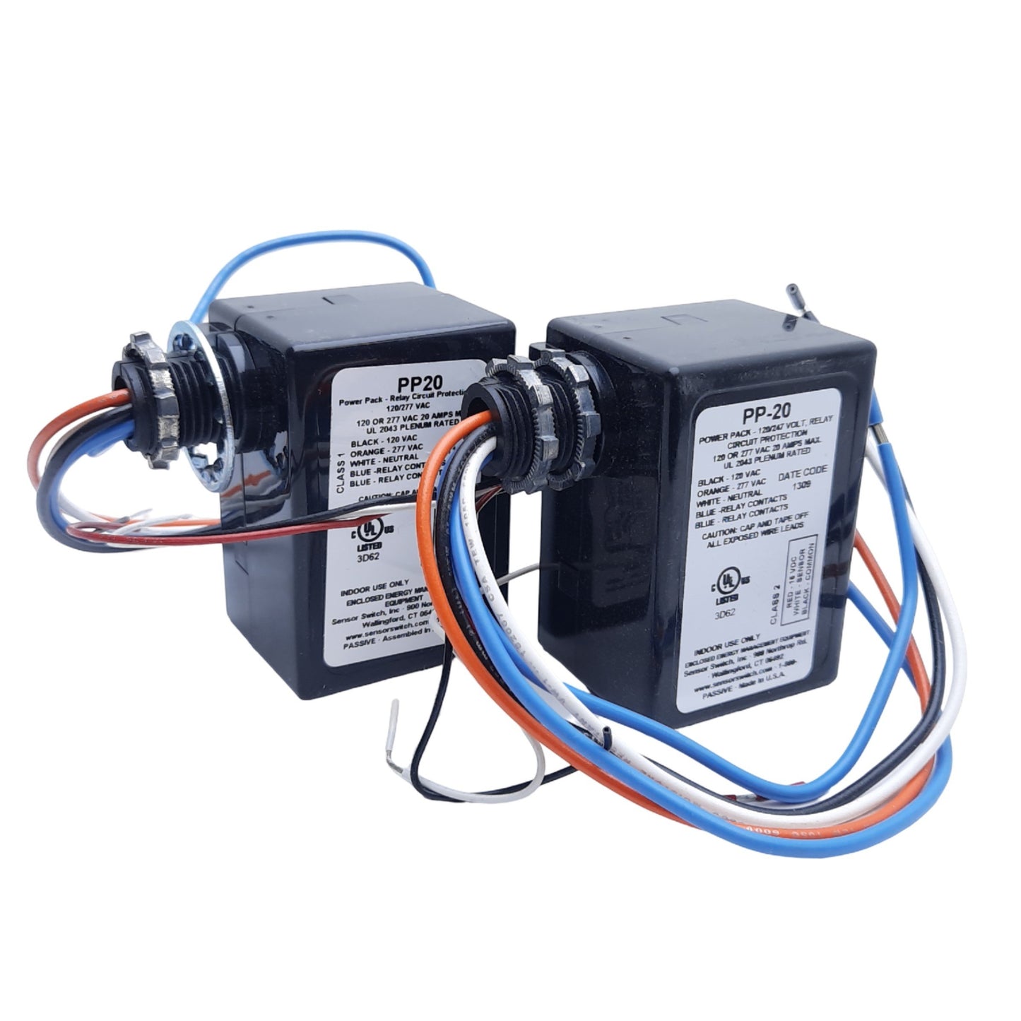 Used Lot of 2 Sensor Switch PP-20 Power Pack Relay Circuit Protection 20A 120/277 VAC