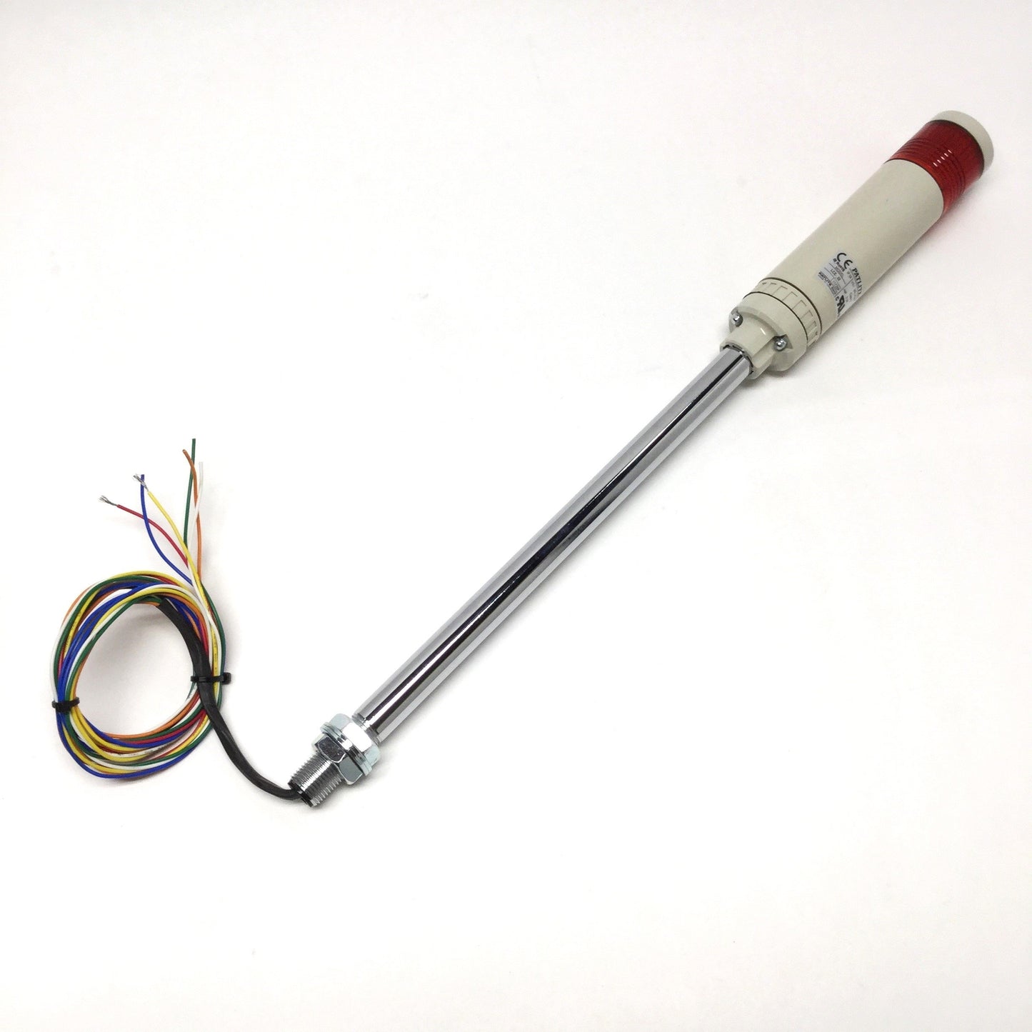 Used Patlite LCE-102R Stack Light LED Signal Tower 24V AC/DC Red Lens, 10" Pole Mount