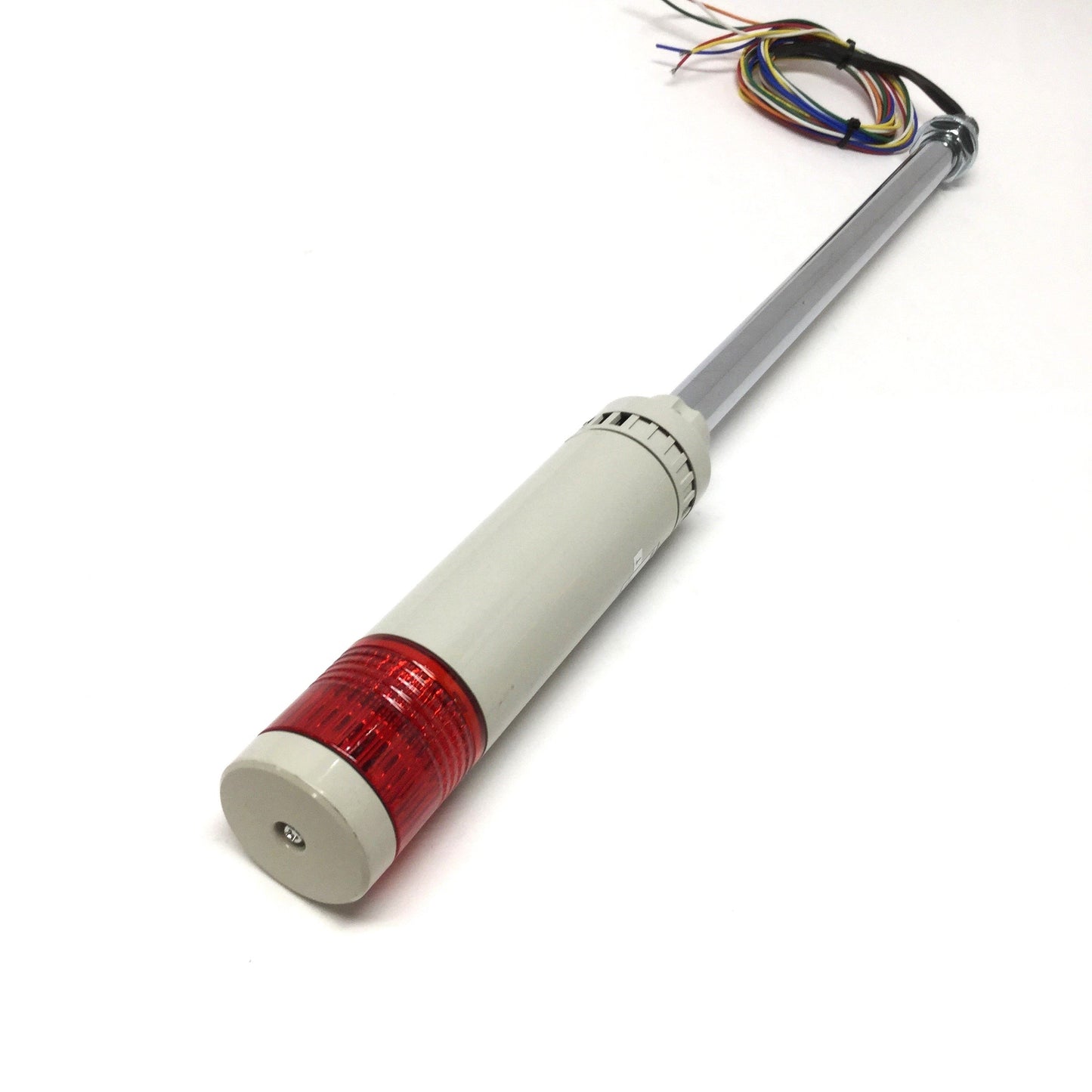 Used Patlite LCE-102R Stack Light LED Signal Tower 24V AC/DC Red Lens, 10" Pole Mount