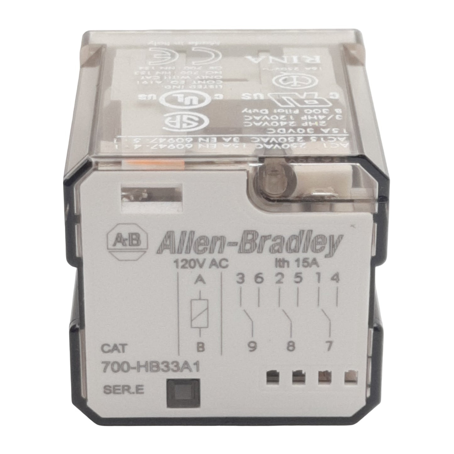 New Allen Bradley 700-HB33A1 Ice Cube Relay, 3PDT, 15A 30VDC/250VAC, 120VAC Coil