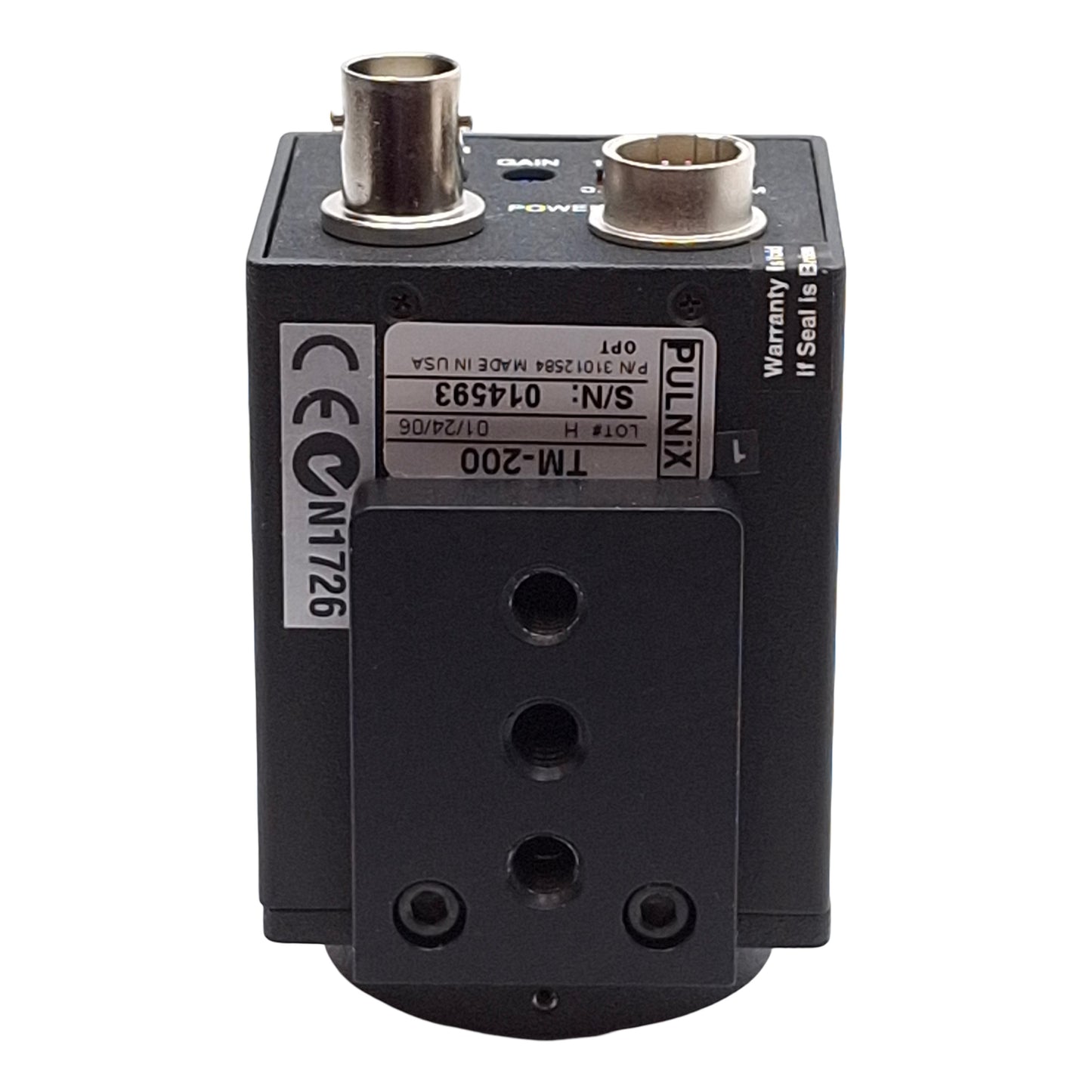 Used PULNiX TM-200 Miniature CCD Camera, 1/2" CCD, 768x494, C-Mount, 11-15VDC