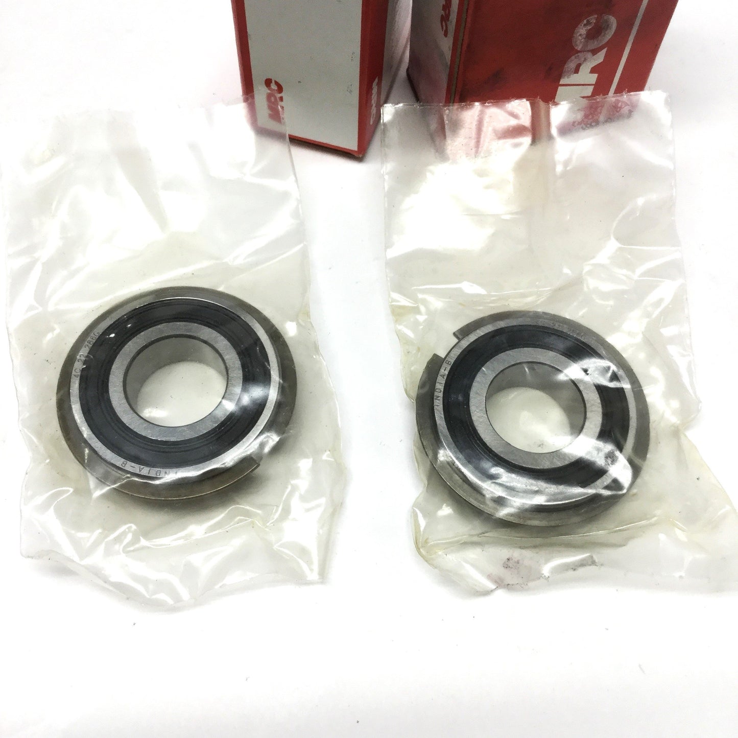 New Lot of 2 MRC 102KSZZG Sealed Snap Ring Ball Bearings Ø15mm Bore, Ø32mm OD, 9mm W