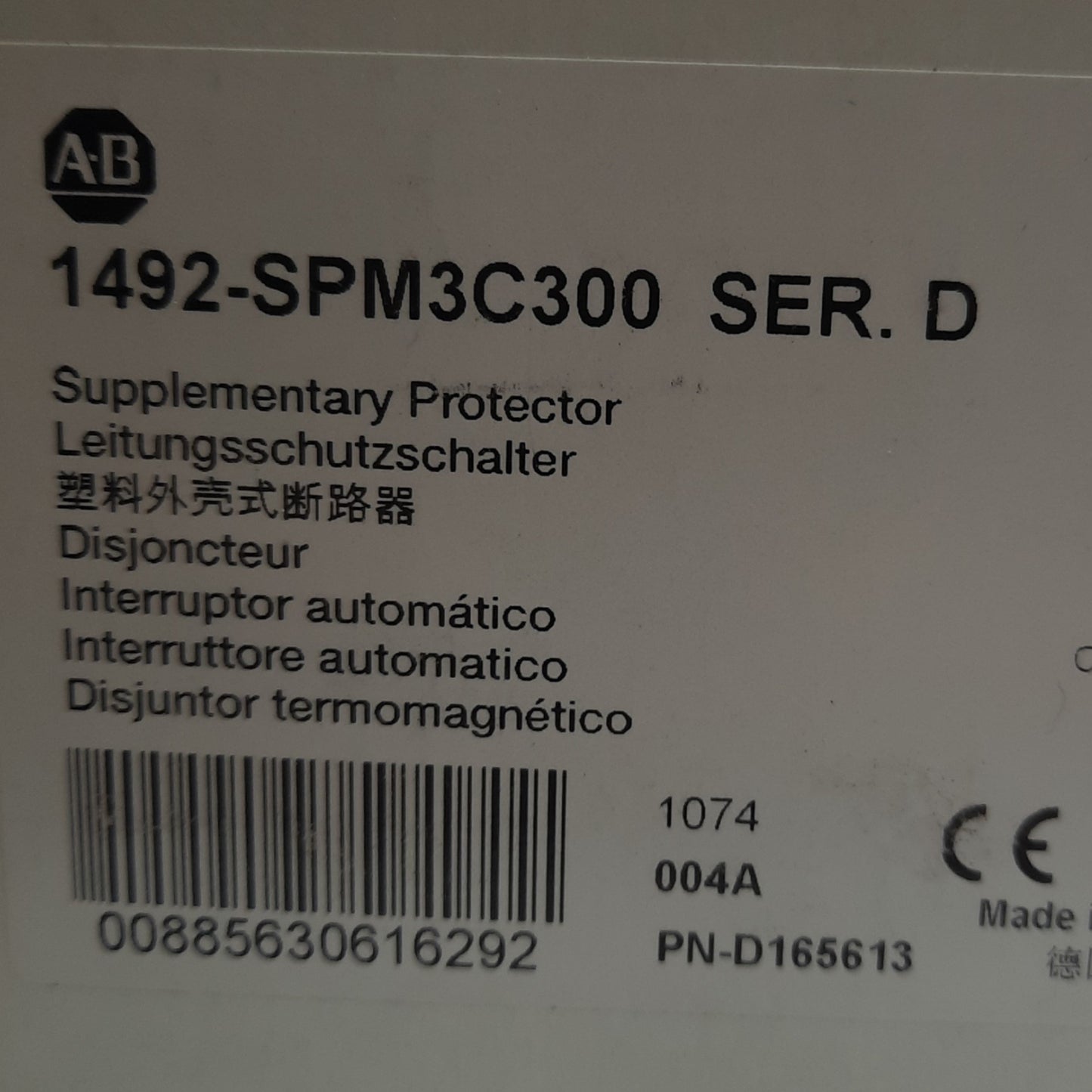 New Allen Bradley 1492-SPM3C300 Circuit Breaker, 480Y/277VAC, 3 A, 3 Pole, DIN Rail