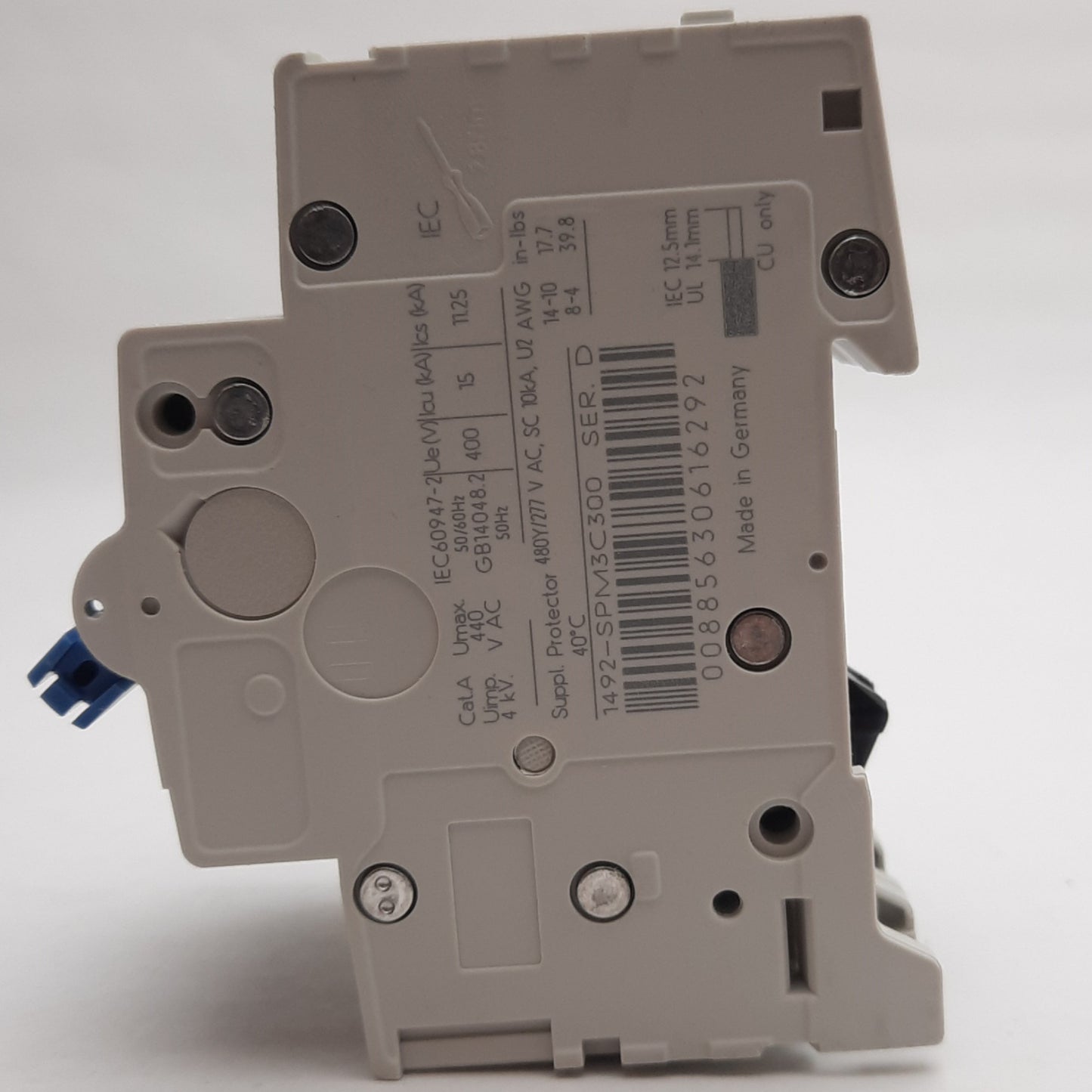 New Allen Bradley 1492-SPM3C300 Circuit Breaker, 480Y/277VAC, 3 A, 3 Pole, DIN Rail