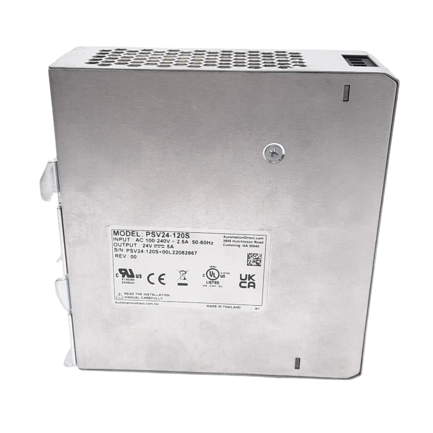 Used Automation Direct PSV24-120S Power Supply, 100-240VAC In, 24VDC 5A Out, 120W