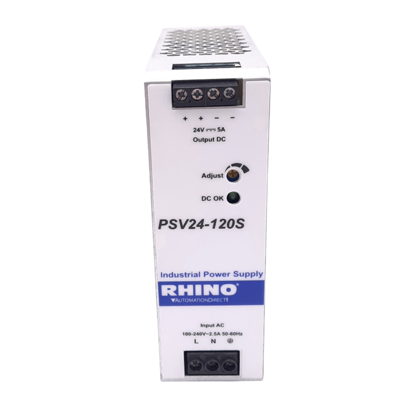Used Automation Direct PSV24-120S Power Supply, 100-240VAC In, 24VDC 5A Out, 120W