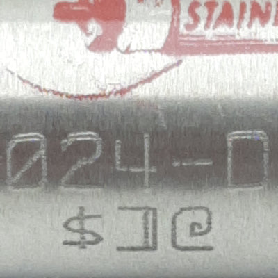 Used Bimba 024-D Pneumatic Cylinder, ø9/16in Bore, 4in Stroke, #10-32 Ports, 250psi