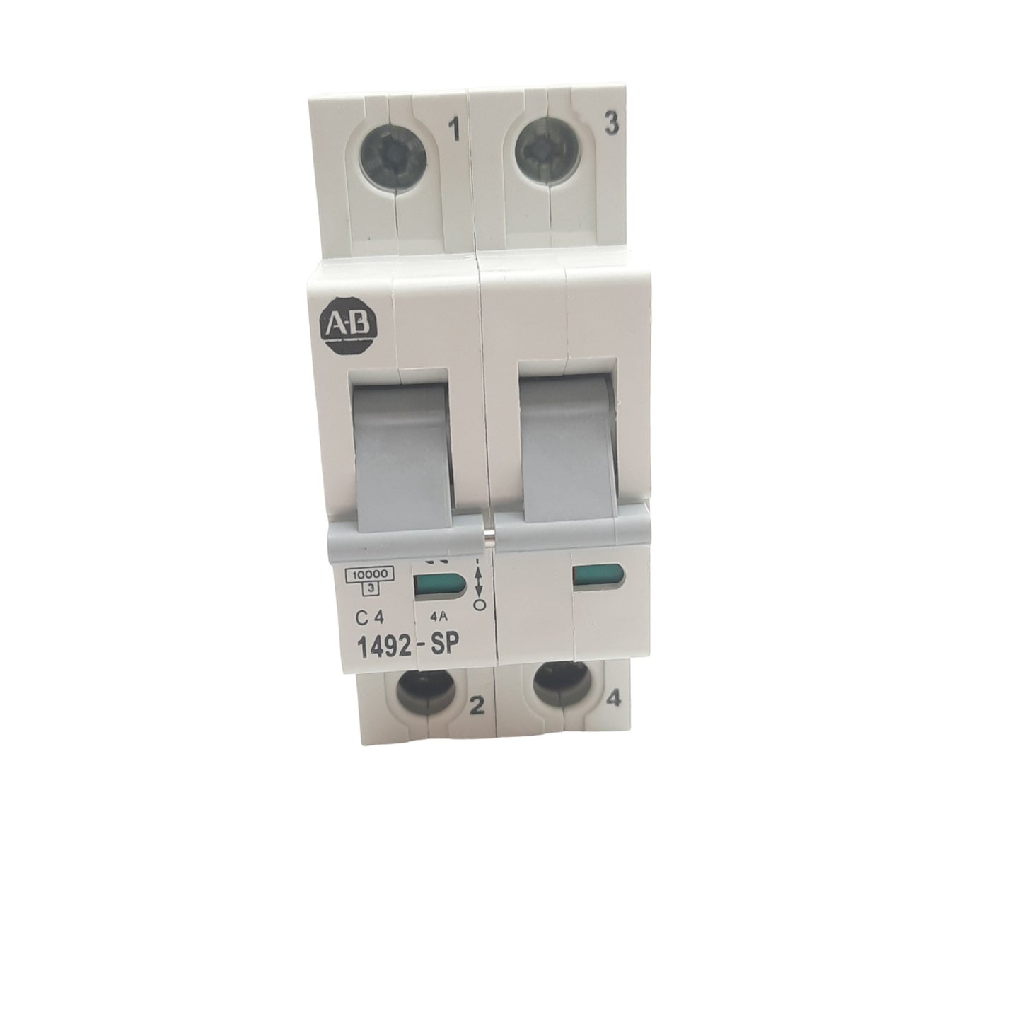 New Allen Bradley 1492-SP2C040 Circuit Breaker, 2 Pole, 4A, 415 VAC, DIN Rail
