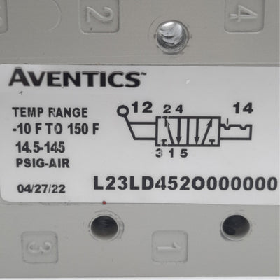 Used Aventics L23LD452O000000 Manual Air Control Valve 2/4 Way, 150psi, 3/8in NPT