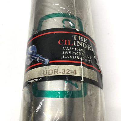 New Clippard UDR-32-4 SS Pneumatic Cylinder, Ø2" Bore, 4" Stroke, 1/4" NPT Ports