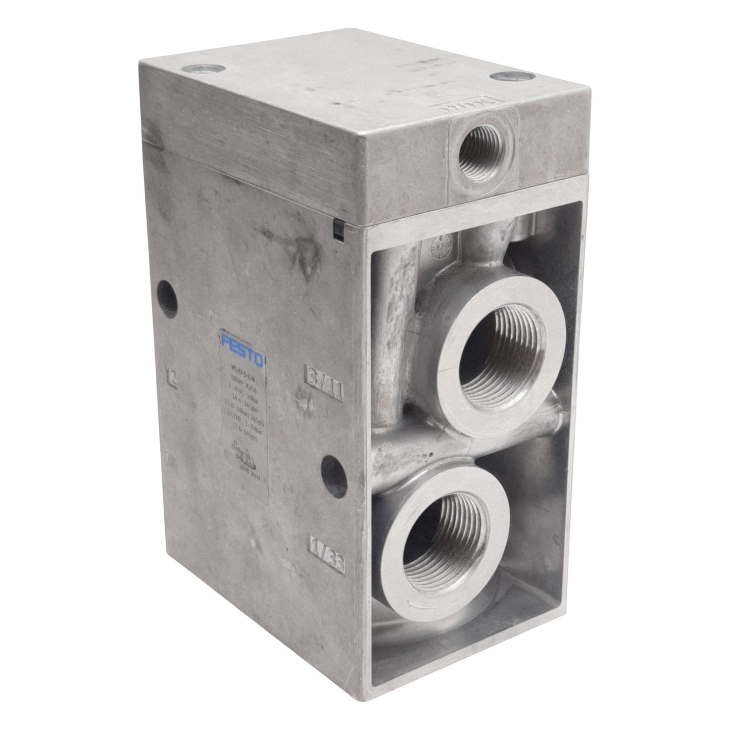 Used Festo VL/0-3-3/4 Pneumatic Valve, 3/2-Way, -0.095~1MPa, 7500l/min, G3/4in